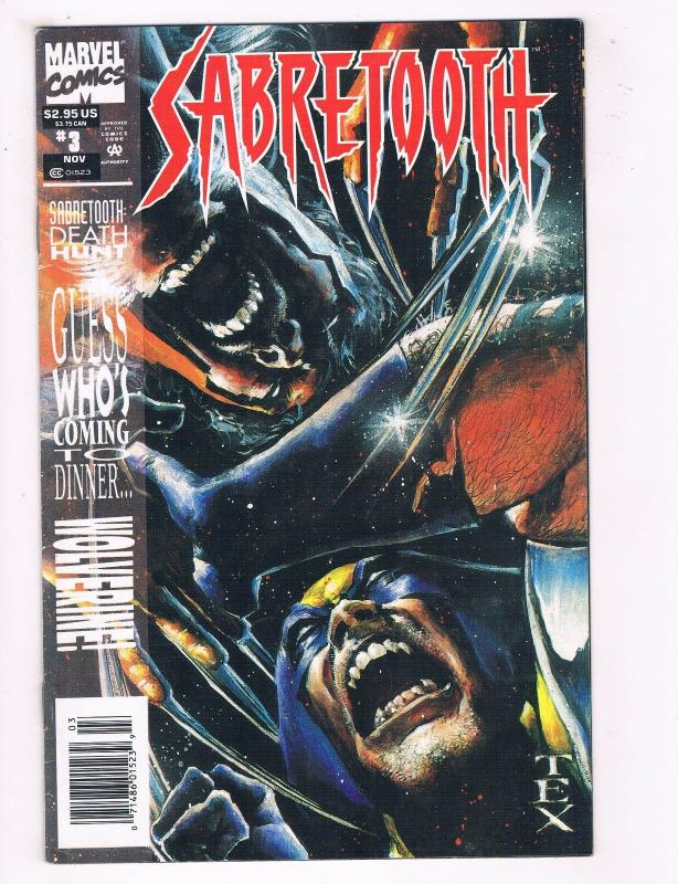 Sabre Tooth #3 FN Marvel Comics Comic Book X-Men Wolverine Nov 1993 DE37 TW7