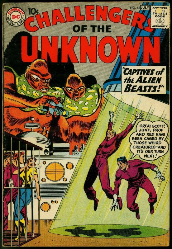 CHALLENGERS OF THE UNKNOWN #14 ALIEN BEASTS COVER 1960 VG+