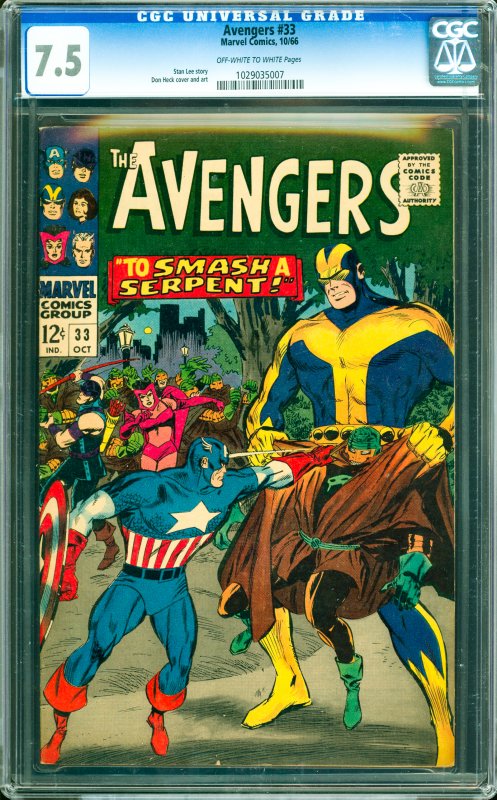 Avengers #33 CGC Graded 7.5 