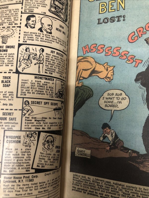 Gentle Ben (1968) # 1 Dell Comics • Silver Age • Ivan Tors’ • Danger •Excitement