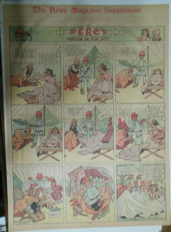 Percy The Robot Sunday Page by HC Greening from 7/14/1912 Full Page Size Rare !