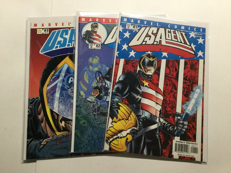 U.S. Agent 1 2 3 Lot Set Run Very Fine Vf 8.0 Marvel 