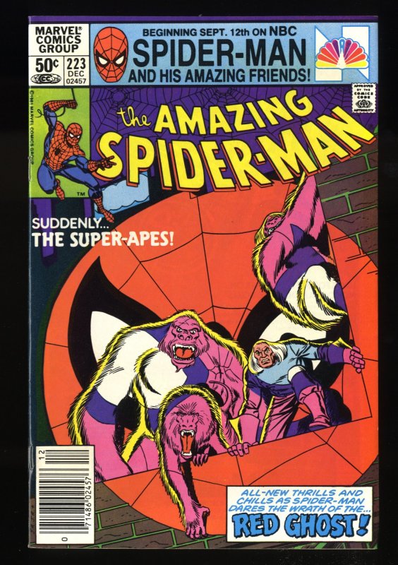 Amazing Spider-Man #223 NM+ 9.6 Newsstand Variant Red Ghost and the Super-Apes!