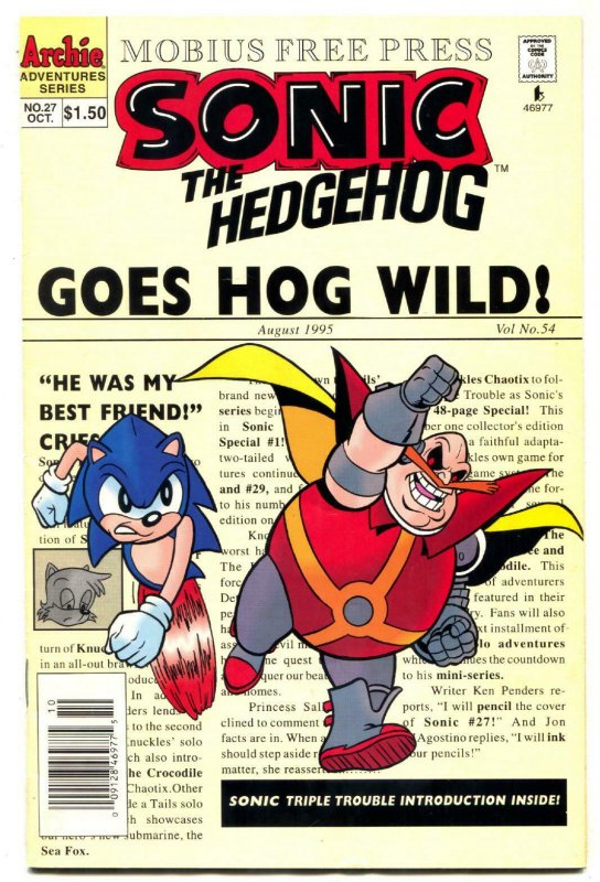 SONIC THE HEDGEHOG #27 1995-Archie Comics-Sega G
