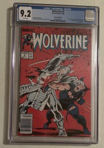 Wolverine #2 Newsstand CGC 9.2 White Pages Marvel 1988