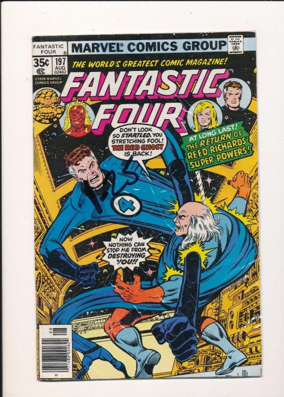 Marvel-LOT OF 3-FANTASTIC FOUR COMICS #197,198,&201 VG/FINE (SIC186)