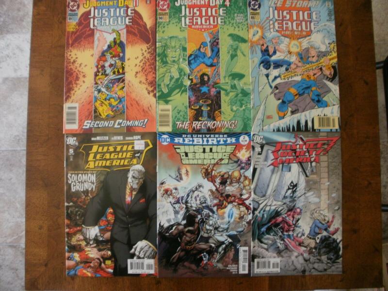 6 DC Comic Book: JUSTICE LEAGUE AMERICA #85 89 90 5 REBIRTH #2 SOCIETY #14