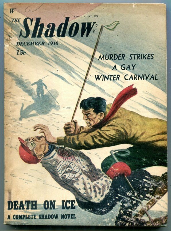Shadow Pulp December 1946- Death on Ice- Skiing cover VG/F 