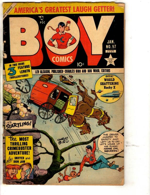 Boy Comics # 97 GD/VG Lev Gleason Golden Age Comic Book Charles Biro BE1