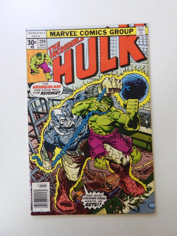 Incredible Hulk #209 FN+ condition small stain back cover