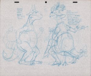 Dancing Dinosaurs Pencil Animation Art - He-Man Related?