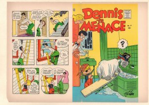 Dennis the Menace #17 Unused Comic Book Cover - Ruff in a Bath (Grade 6.0) 1956