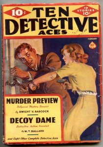 Ten Detective Aces February 1939- Great Saunders cover- Decoy Dame