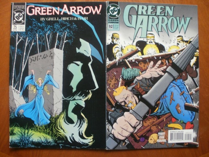 2 DC GREEN ARROW Comic: #25 Witch Hunt (1989 Mature) & #92 Final Friend 1994