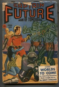 Captain Future--Spring 1943--Thrilling--Sterling--Robot cover--Pulp Magazine