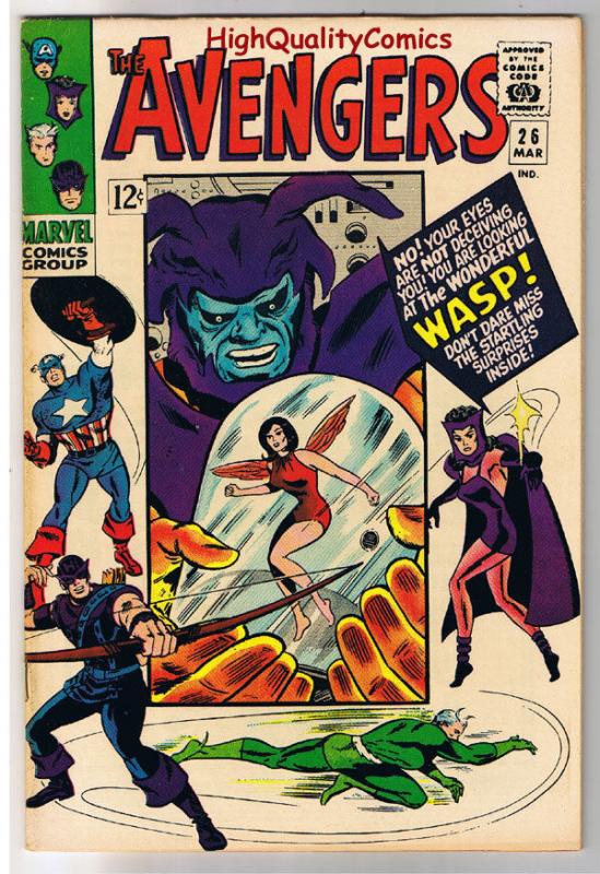 AVENGERS #26, VF+, Captain America, Wasp, Don Heck,1963, more in store