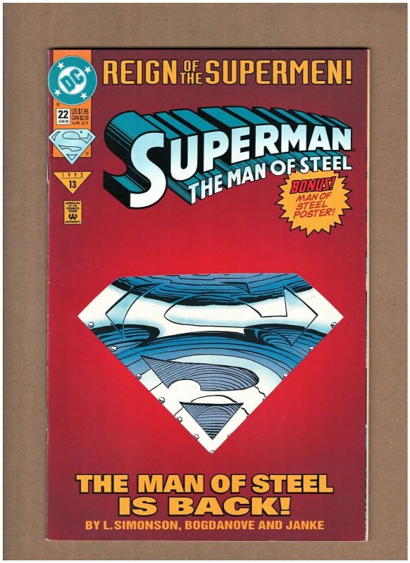 Superman Man of Steel #22 DC Comics 1993 Reign of Supermen Steel VF+ 8.5