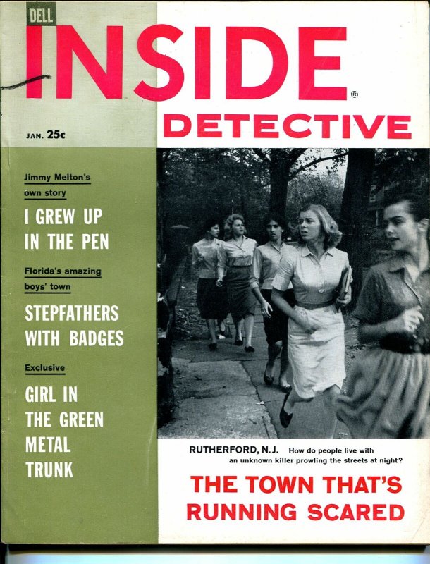 Inside Detective 1/1960-lurid pulp thrills-crime-terror-murder-FN/VF