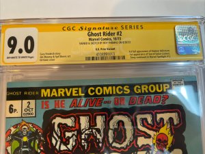 Ghost Rider (1973) # 2 (CGC 9.0 SS) Signed Sketch (Hellstorm) Roy Thomas | UK