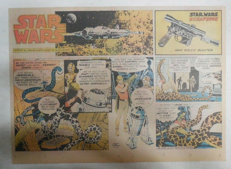 Star Wars Sunday Page by Al Williamson from 10/18/1981 Large Half Page Size!