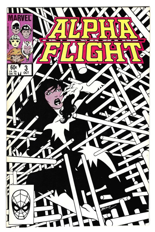 Alpha Flight #3 (Oct 1983) Marvel ~ Key Origin Issue, Direct Edition (A)