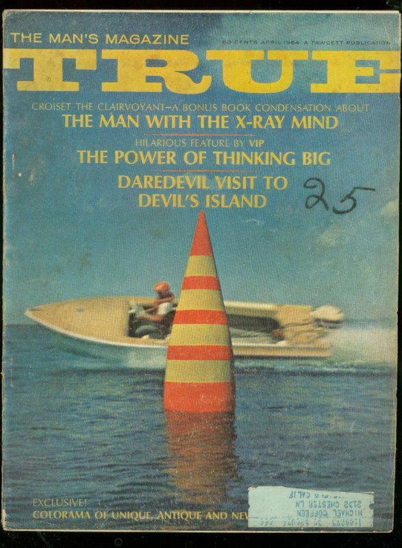 TRUE PULP MAG-APR 1964-BOAT RACE-DEVIL'S ISLAND-VIP ART G/VG