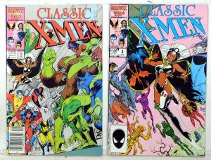 Classic X-Men Lot 2 #2 Newsstand, 4 1986 Marvel Nightcrawler Colossus Comics