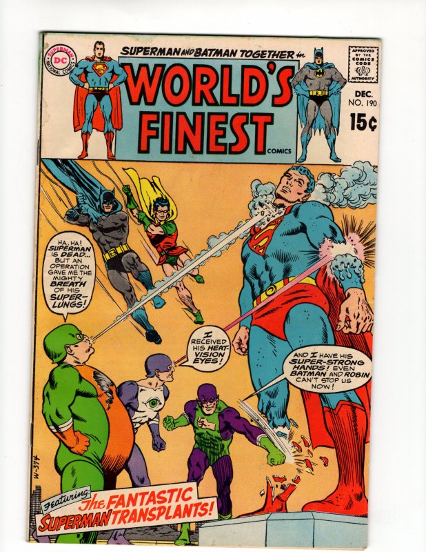 WORLD'S FINEST #190 (NG) No Resv! 1c Auction