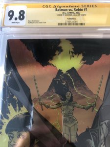 Batman Vs. Robin (2022) # 1 (CGC 9.8 SS) Signed Mahmud Asrar| Foil Edition 1:100