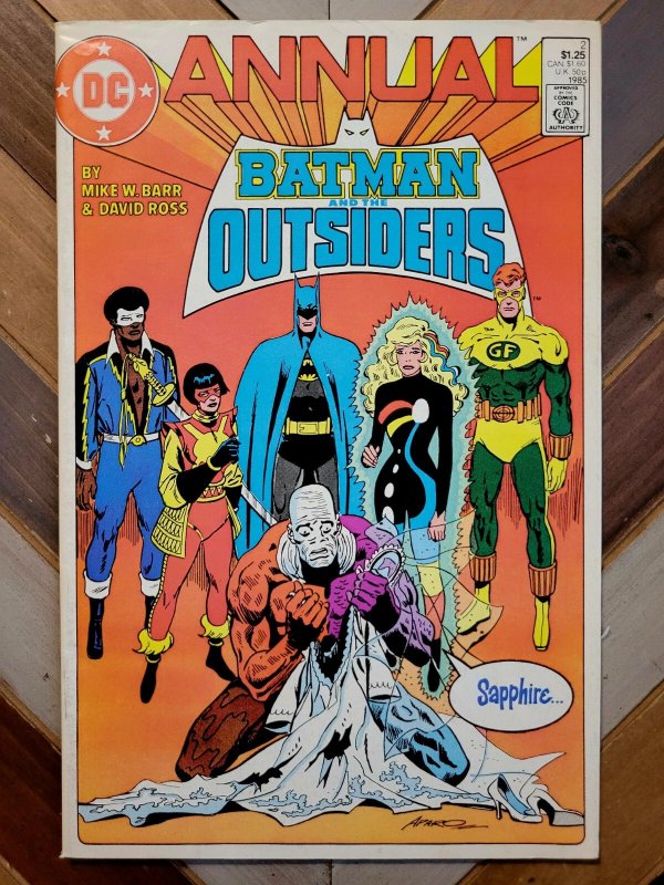 Batman & Outsiders Annual #2 (1985 DC) ft Sapphire By Mike Barr, Jim Aparo Cover