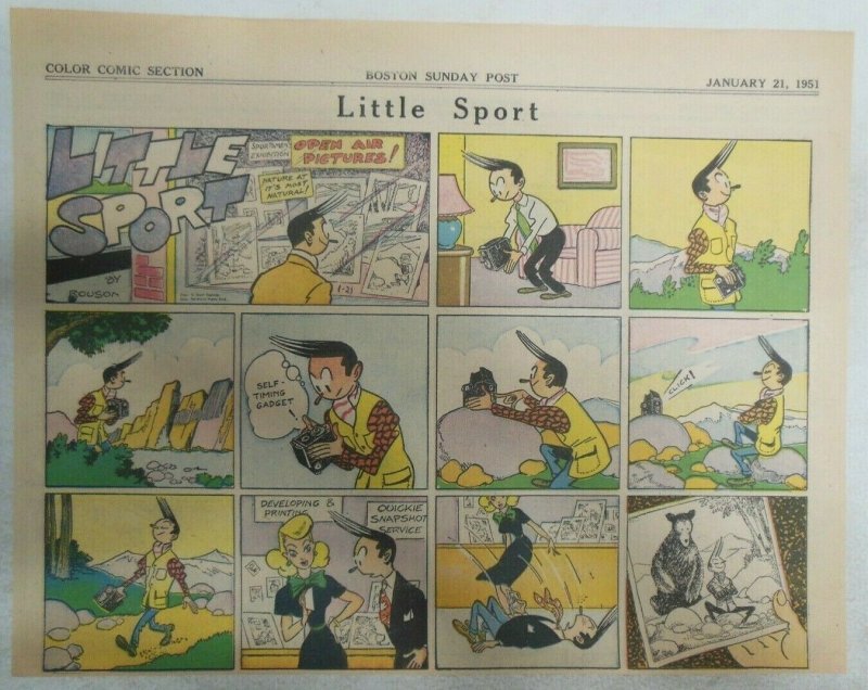 Little Sport Sunday Page by Rouson from 1/21/1951 Pantomine Size:11 x 15 inches