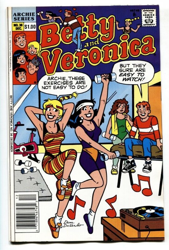 Betty and Veronica #36 comic book 1990 Spicy DeCarlo cover- Workout