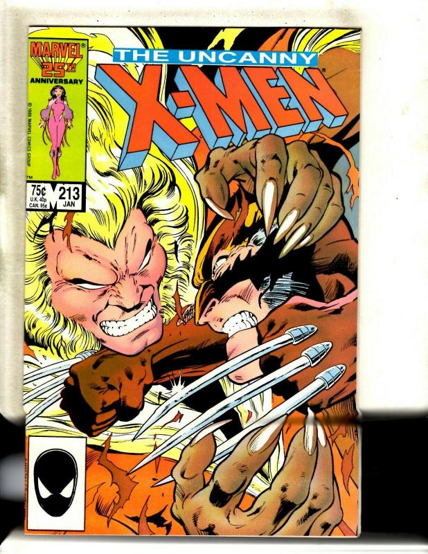 Uncanny XMen 213 NM Marvel Comic Book Sabretooth Wolverine Cyclops