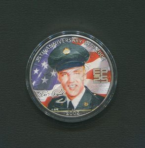 2002 25th Anniversary Elvis Presley Colorized US Silver Eagle