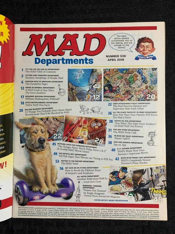 2016 MAD Magazine #538 FN+ 6.5 Alfred E Neuman / The Force Awakens