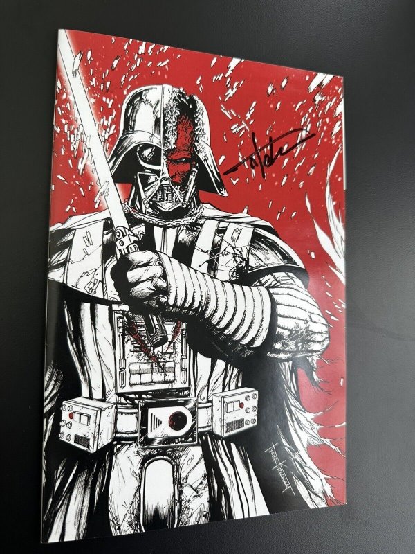 Star Wars Darth Vader Black White & Red #1 NM- Battle Damage Var. Signed Kirkham