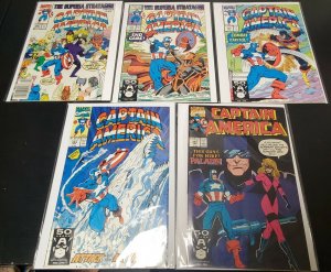 5PC CAPTAIN AMERICA LOT (8.0) #381,384,390,392,,393!! 1991