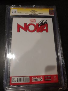 NOVA #1 CGC 9.8 SIGNATURE SERIES SIGNED BY STAN LEE WHITE BLANK COVER VARIANT