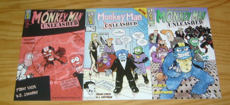 Monkey Man Unleashed #1-3 VF/NM complete series - d.j. coffman - brian lynch set