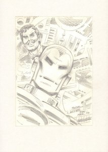 Tony Stark Iron Man Pencil Art Commission - 1993 Signed art by Don Heck 
