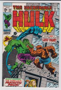 The Incredible Hulk #122 (Dec 1969, Marvel) vs The Thing very fine-