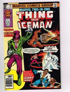 Marvel Two In One #76 VF Marvel Comics Comic Book Thing Iceman Jun 1981 DE42