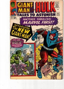 Tales to Astonish #65 (1965) 1st new Giant-Man,  Ditko Hulk! VF Utah CERTIFICATE
