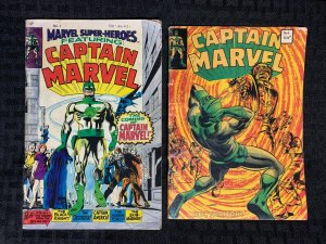 1967/68 MARVEL SUPER-HEROES Captain Marvel #1 & #4 G/VG 3.0 LOT of 2