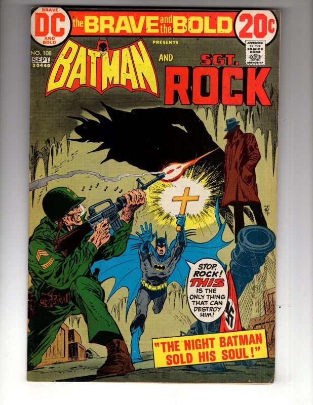 The Brave and the Bold #108 (1973) SGT ROCK! Bronze DC Classic !!! / EC#1