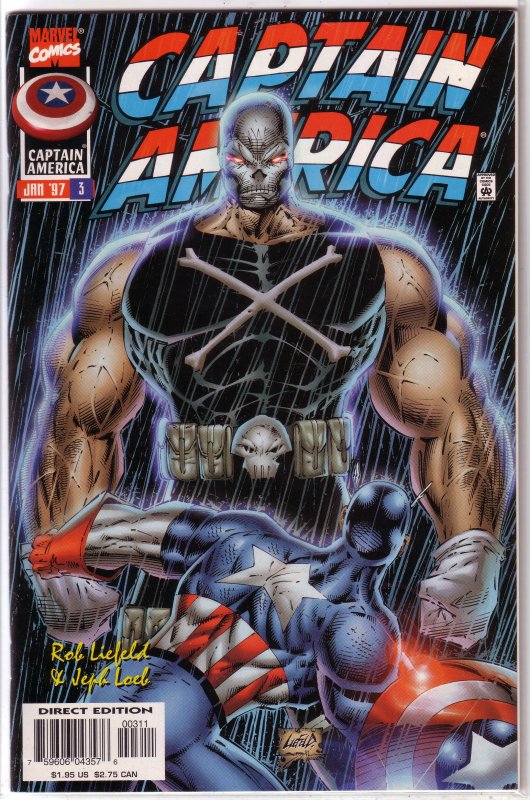 Captain America (vol. 2, 1996) # 3 VF (Heroes Reborn) Loeb/Liefeld, Crossbones