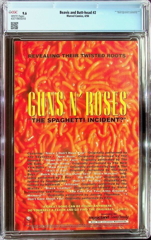 Beavis & Butt-Head #2 (1994) - CGC 9.6 - Cert#4371905010