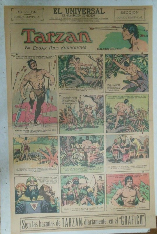 Tarzan Sunday Page #609 Burne Hogarth from 11/8/1942 in Spanish! Full Page Size