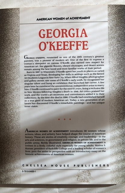 Georgia O’Keeffe painter 1988 great art book & bio