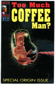 TOO MUCH COFFEE MAN #1 2 3 4 5, 8 9 10 + 3 CS +, NM-, Signed Wheeler w/ art,1993
